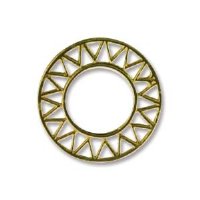 1 16mm Anti-Tarnish Brass Round Sunburst Circle / Link