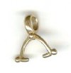 1 10mm Anti-Tarnish Brass Side Drilled Plain Pinch Bail