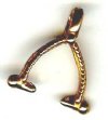 1 15mm Anti-Tarnish Brass Side Drilled Pinch Bail (Reeded Edge)