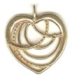 1 23mm Anti-Tarnish Brass Open Heart Pendant