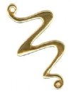1 Anti-Tarnish Brass 28.5x14mm Squiggle Connector