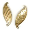 1 30x11mm Two Loop Anit-Tarnish Brass Leaf Connector