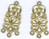 1 pair 35x17mm Anit-Tarnish Brass 3-Loop Chandelier Drop Earrings