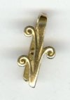 1 19x9mm Anti-Tarnish Brass Pinch Bail with Scrolls