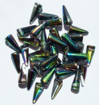 36 5x13mm Crytal Vitrail Half Coated Glass Spike Beads