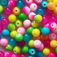 66 6mm Round Neon Mix Chinese Crystal Beads