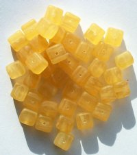 40 8x9mm Matte Light Squash Orange Cube Beads