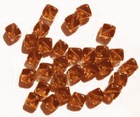 30 9mm Diagonal Hole Transparent Topaz Cube Beads