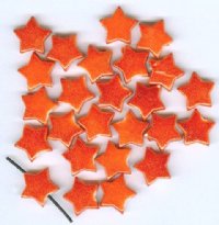 25 13mm Orange Pearlized Acrylic Star Beads