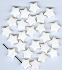 25 13mm White Pearlized Acrylic Star Beads