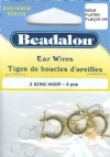 Beadalon 12mm 3-Ring Ear Hoops (2 Pairs) - Bright Gold