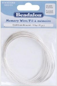 Small Oval Silver Beadalon Silver Memory Wire Bracelet