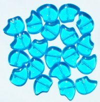 20 10mm Transparent Aqua Glass Bear Beads