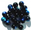 20 12mm Opaque Black AB Round Glass Beads