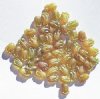 50, 12mm Matte Golden Topaz & Gold Tulip Beads