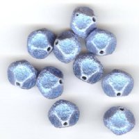10 13mm Round Matte Metallic Blue Nugget Beads