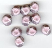 10 13mm Round Matte Metallic Pink Nugget Beads