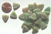 30 13mm Marble Olive, Topaz & White Triangles