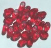 25 18x12mm Four Sided Twisted Ovals - Red