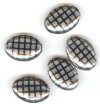 5 20x14mm Czech Glass Flat Oval Peacock Beads - Black with Labrador Grid