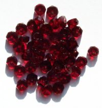 50 3x6mm Faceted Garnet Rondelle Beads