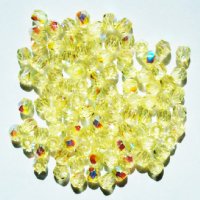 100 4mm Faceted Jonquil AB Firepolish Beads