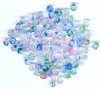100 4mm Faceted Crystal, Green, Blue, and Pink Striped Beads