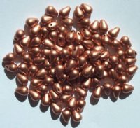 100 4mm Matte Copper Drop Beads