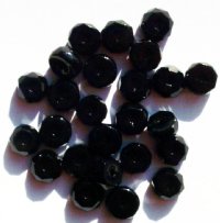 25 4x8mm Faceted Black Rondelle Beads
