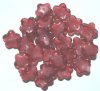 25 5x16mm Raspberry Givre Cupped Flowers