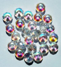 25 5x7mm Faceted Crystal AB Donut Beads