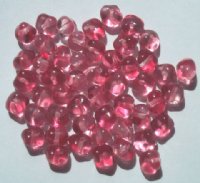 50 5x7mm Crystal and Raspberry Nuggets