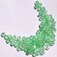 100 6mm Light Green AB Glass Bicone Beads