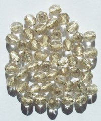 50 6mm Faceted Silverlined Vintage Style Crystal Firepolish Beads