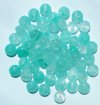 60 6x9mm Crystal & Mint Marble Glass Spacer Beads