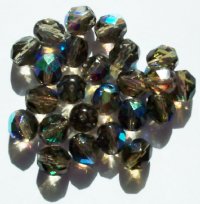 25 8mm Faceted Transparent Black Diamond AB Beads