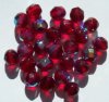25 8mm Faceted Transparent Garnet AB Beads