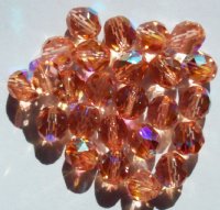 25 8mm Faceted Transparent Rosaline AB Beads