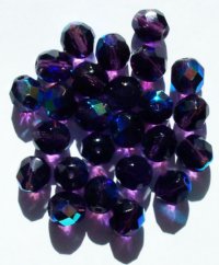 25 8mm Faceted Transparent Tanzanite AB Beads