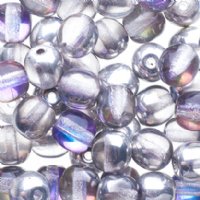 100 6mm Round Transparent Crystal Light Vitrail Glass Beads