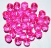 25 8mm Faceted Transparent Hot Pink Firepolish Beads