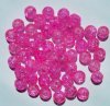 50 8mm Hot Pink Round Crackle Beads