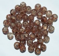 50 8mm Light Bronze Round Crackle Beads