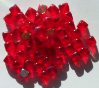 50 8mm Diagonal Hole Red AB Cube Beads