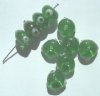10 8x12mm Green Evil Eye Rondelle Beads