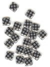 20 8x8mm Czech Flat Square Peacock Beads - Jet Labrador