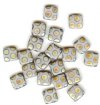 20 8x8mm Czech Flat Square Peacock Beads - Matte Crystal Marea