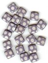 20 8x8mm Czech Flat Square Peacock Beads - Matte Opaque Violet Labrador