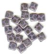 20 8x8mm Czech Flat Square Peacock Beads - Opaque Violet Labrador