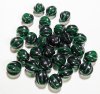 30 8mm Transparent Kelly Green Melon Beads